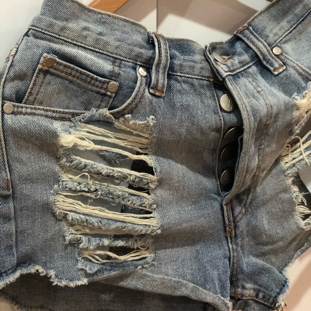 Minkpink Distressed Jean Shorts